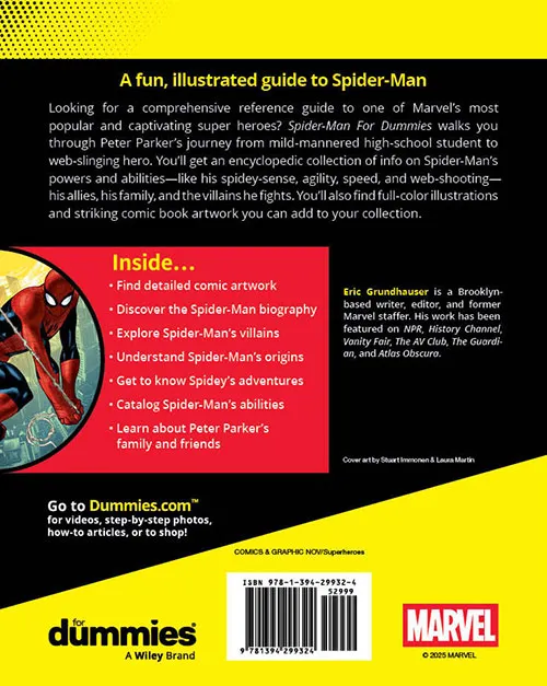 Spider-Man For Dummies back cover