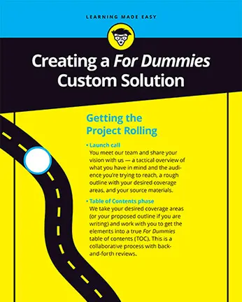 infographic that describes the process for creating a For Dummies Custom Solutions infographic