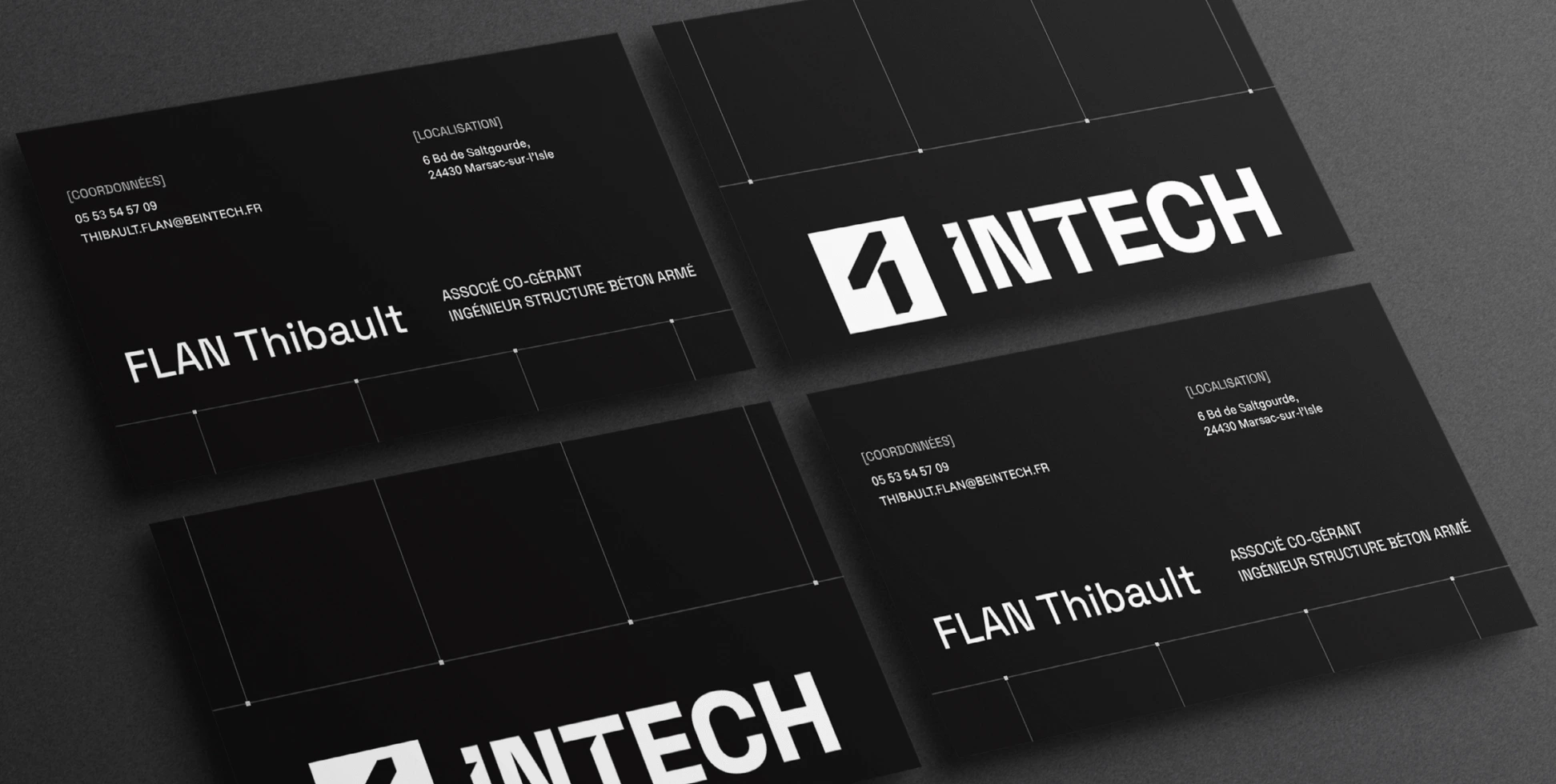 Carte de visite Intech, bureau d'études technique