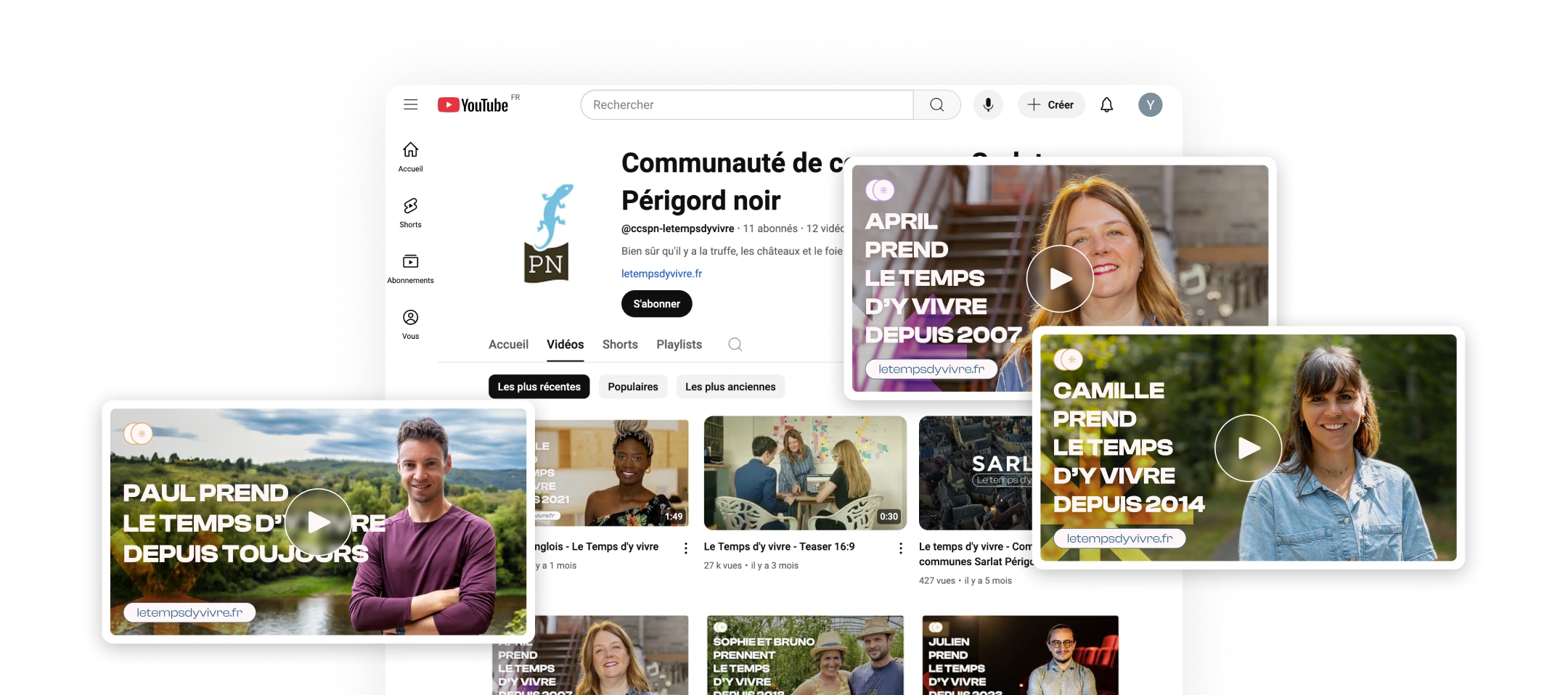 Vidéos portraits youtube pour la campagne d'attractivité de la Communauté de Communes de Sarlat Périgord Noir