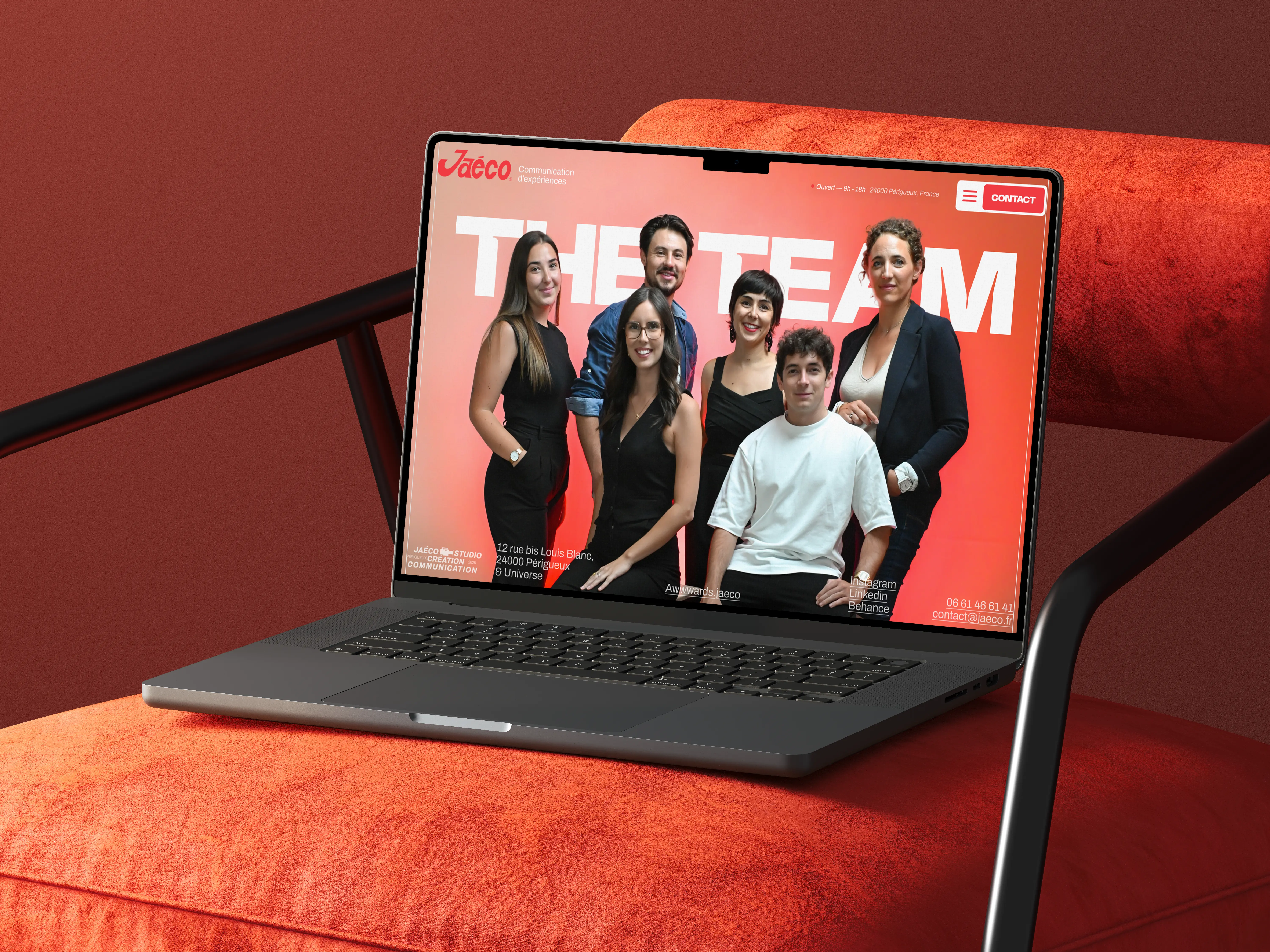 Mock-up du site internet de Jaéco