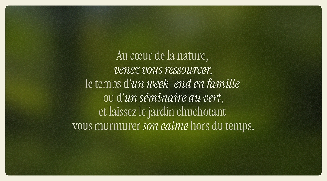 Section du site internet du Jardin Chuchotant, créé par Jaéco.