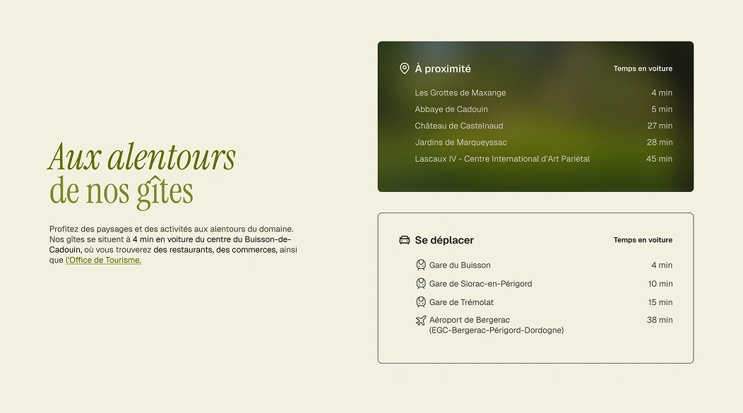 Section du site internet du Jardin Chuchotant, créé par Jaéco.
