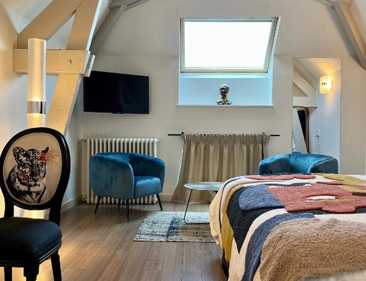 Photographie d'une des chambre disponible au domaine de Richard Lequet