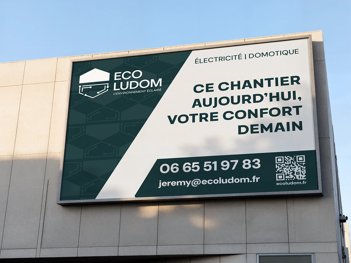 Photographie d'un élément de branding d'Ecoludom, créé par Jaéco