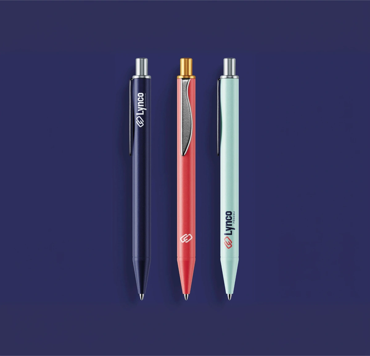 Mockup de stylo pour la direction artistique de Lynco