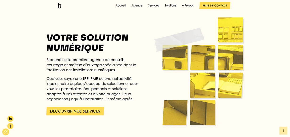 Image du site web branché-consulting, crée par Jaéco