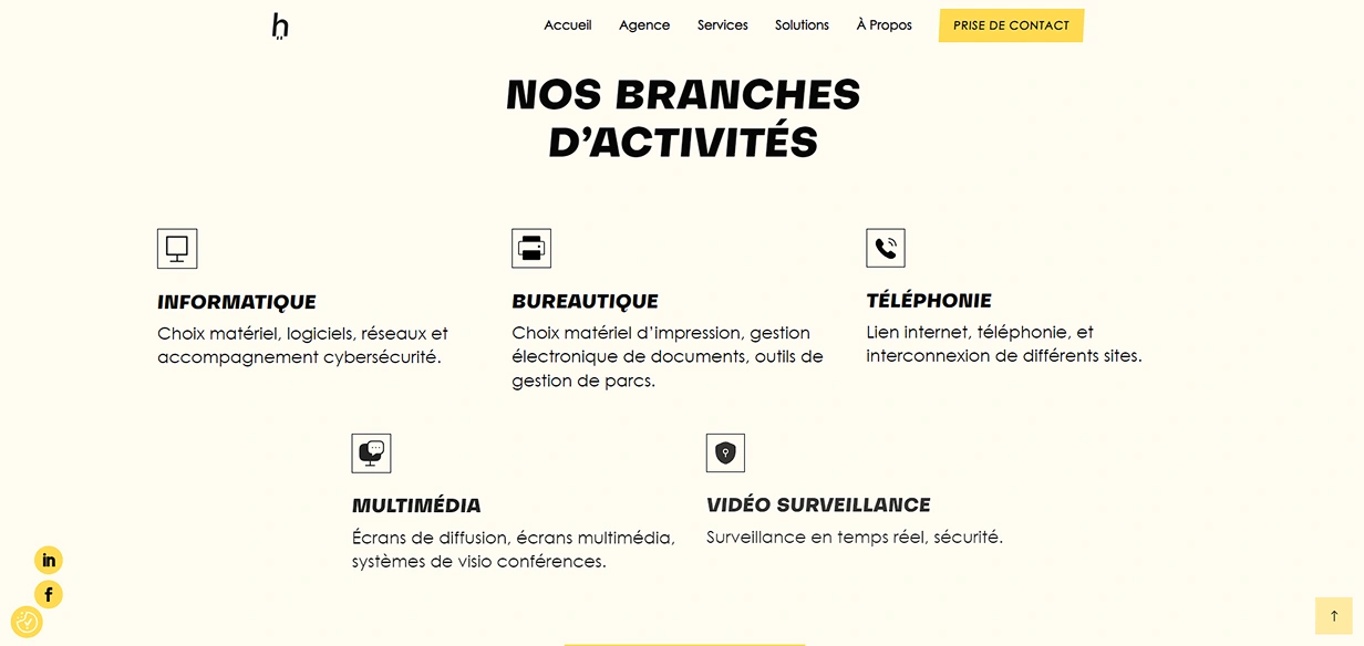 Image du site web branché-consulting, crée par Jaéco