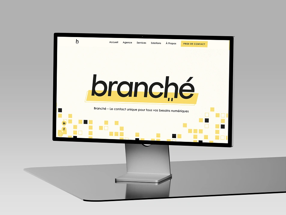 Mockup du site internet de Branché, créé par Jaéco