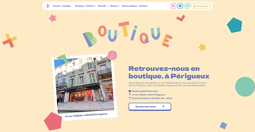 Section du site internet Périmômes, créé par Jaéco
