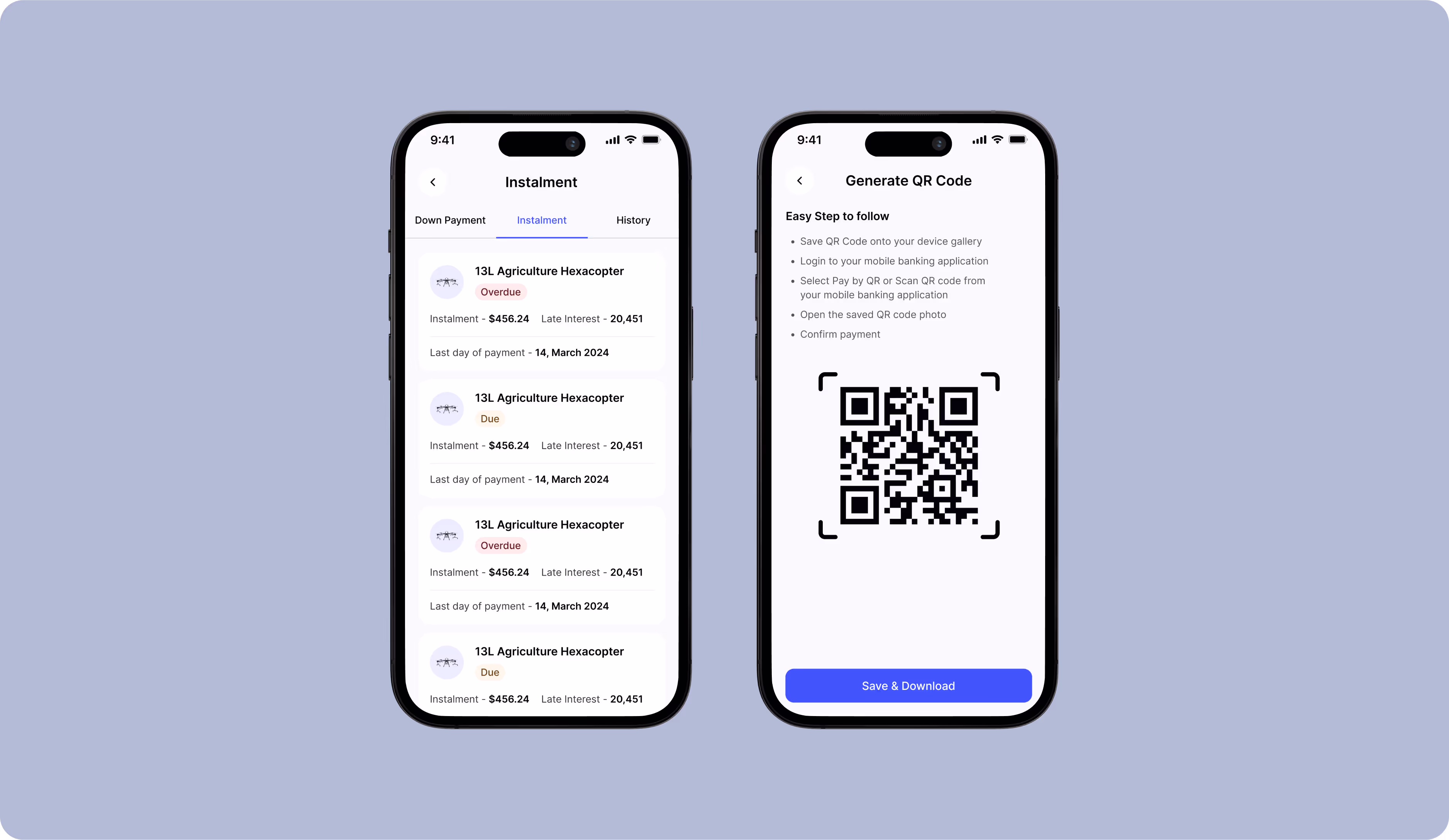 QR Code payments simplifyingdown payments and installments