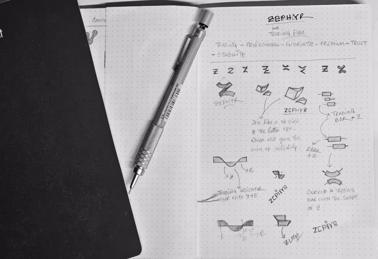 Zephyr logo sketch 01 by ofspace