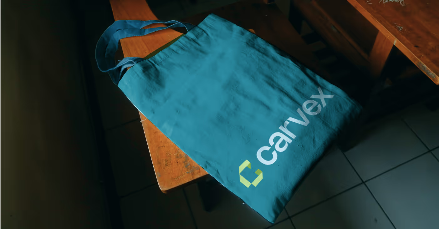 Carvex logo bag presentation by ofspace