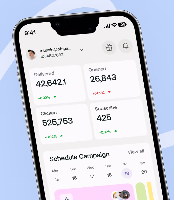 Emitly mobile app home by ofsapce