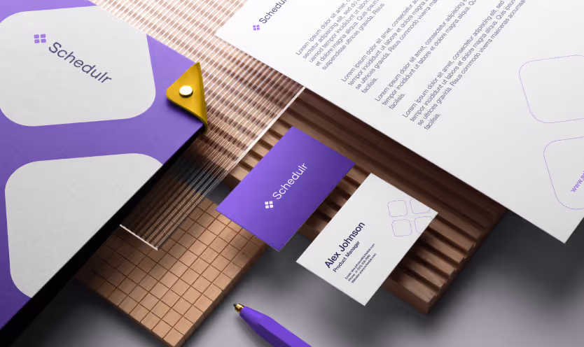 schedulr business card branding by ofspace