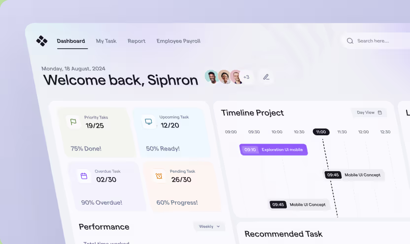 schedulr dashboard presentaion by ofspace