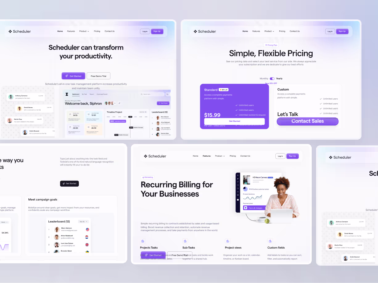 schedulr dashboard presentaion 02 by ofspace