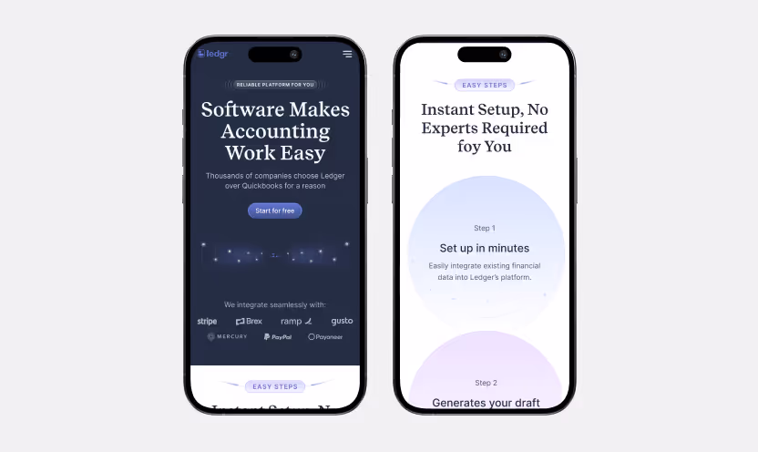 ledgr responsive designn by ofspace