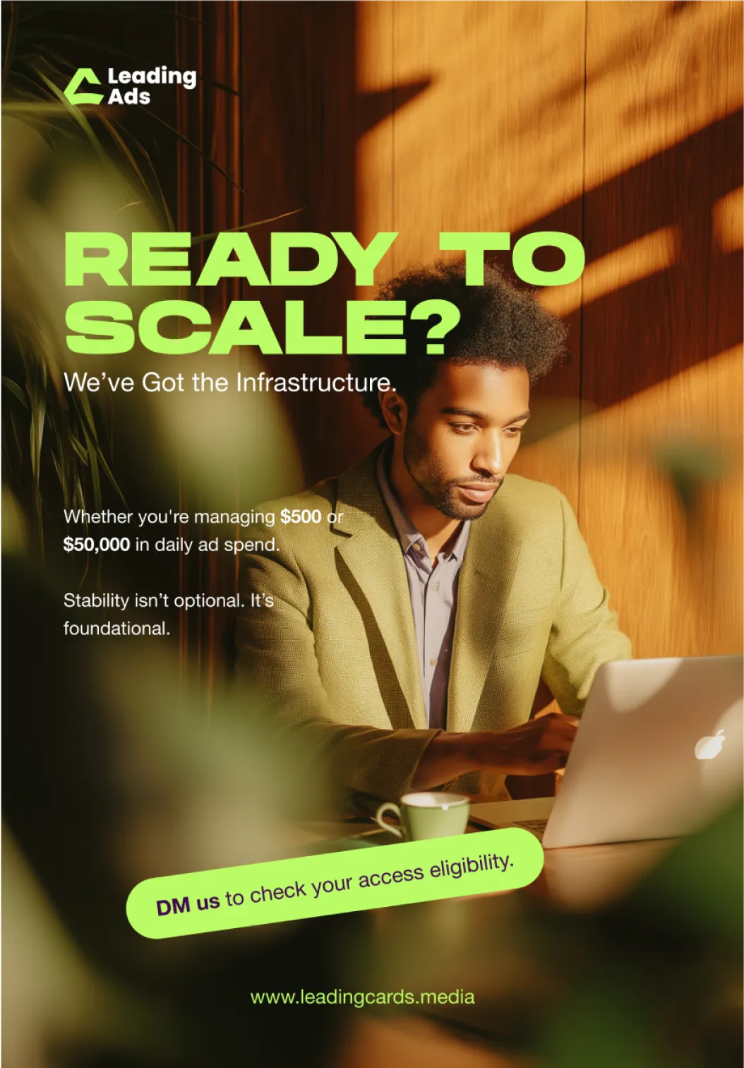 Leading Ads social media card design by ofspace