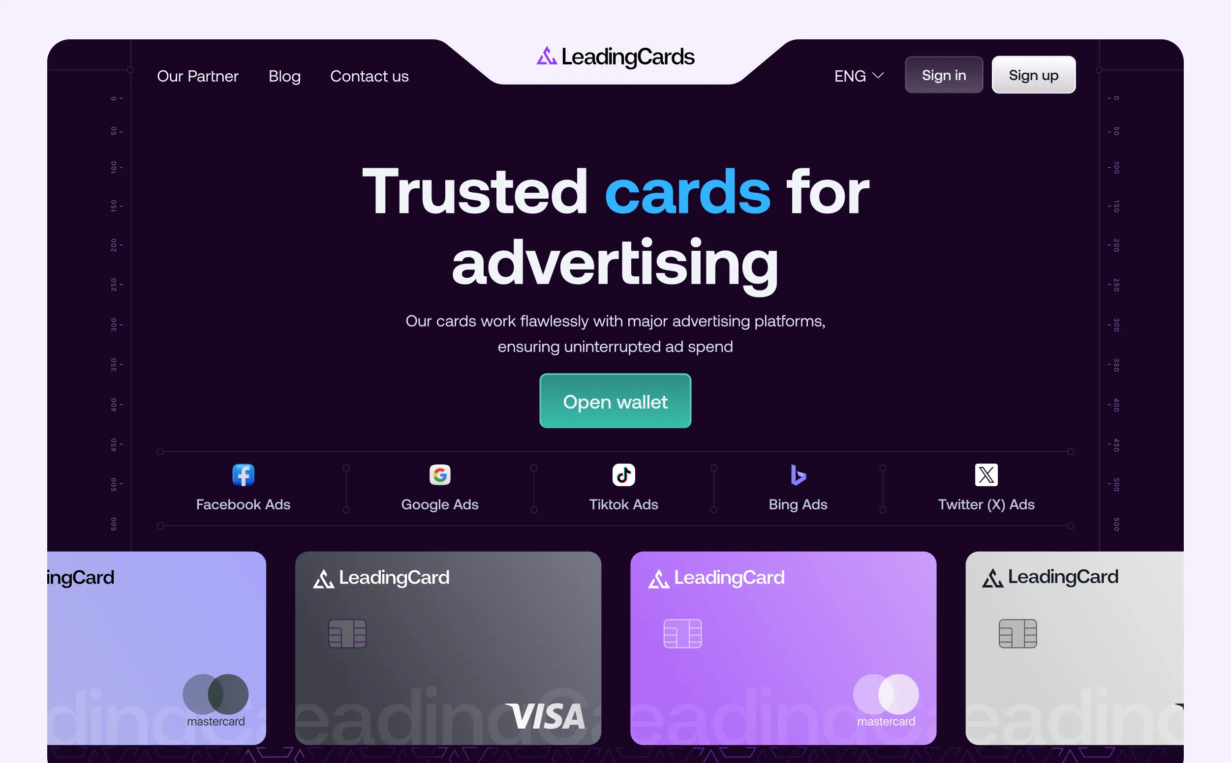 Leading Cards Header secation design by ofspace