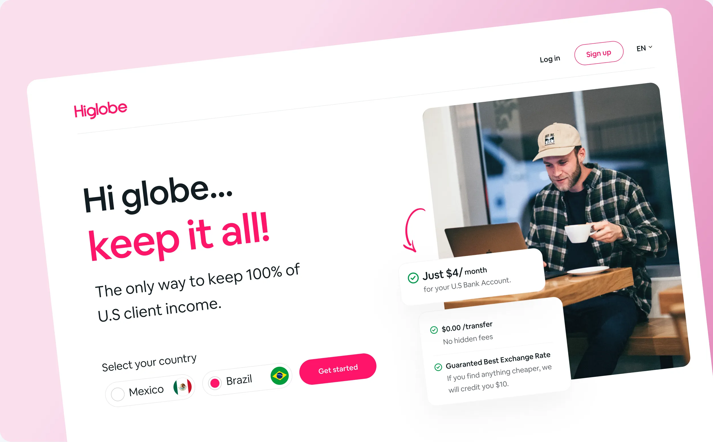 higlobe hero section by ofspace