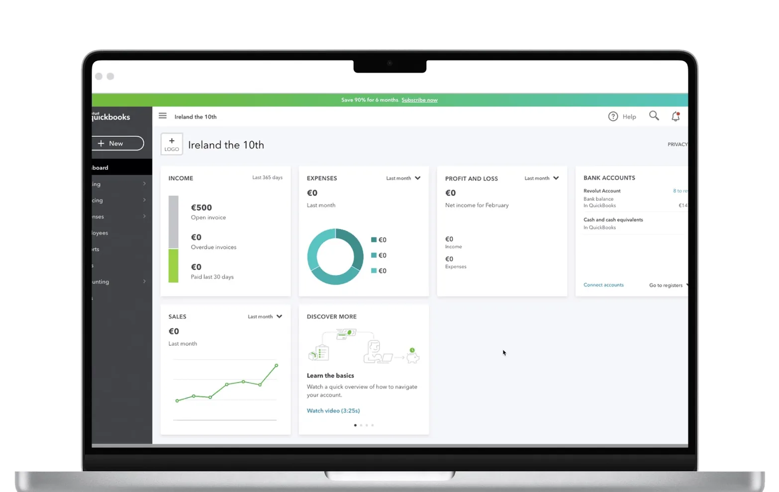 ERP dashboard shown on laptop