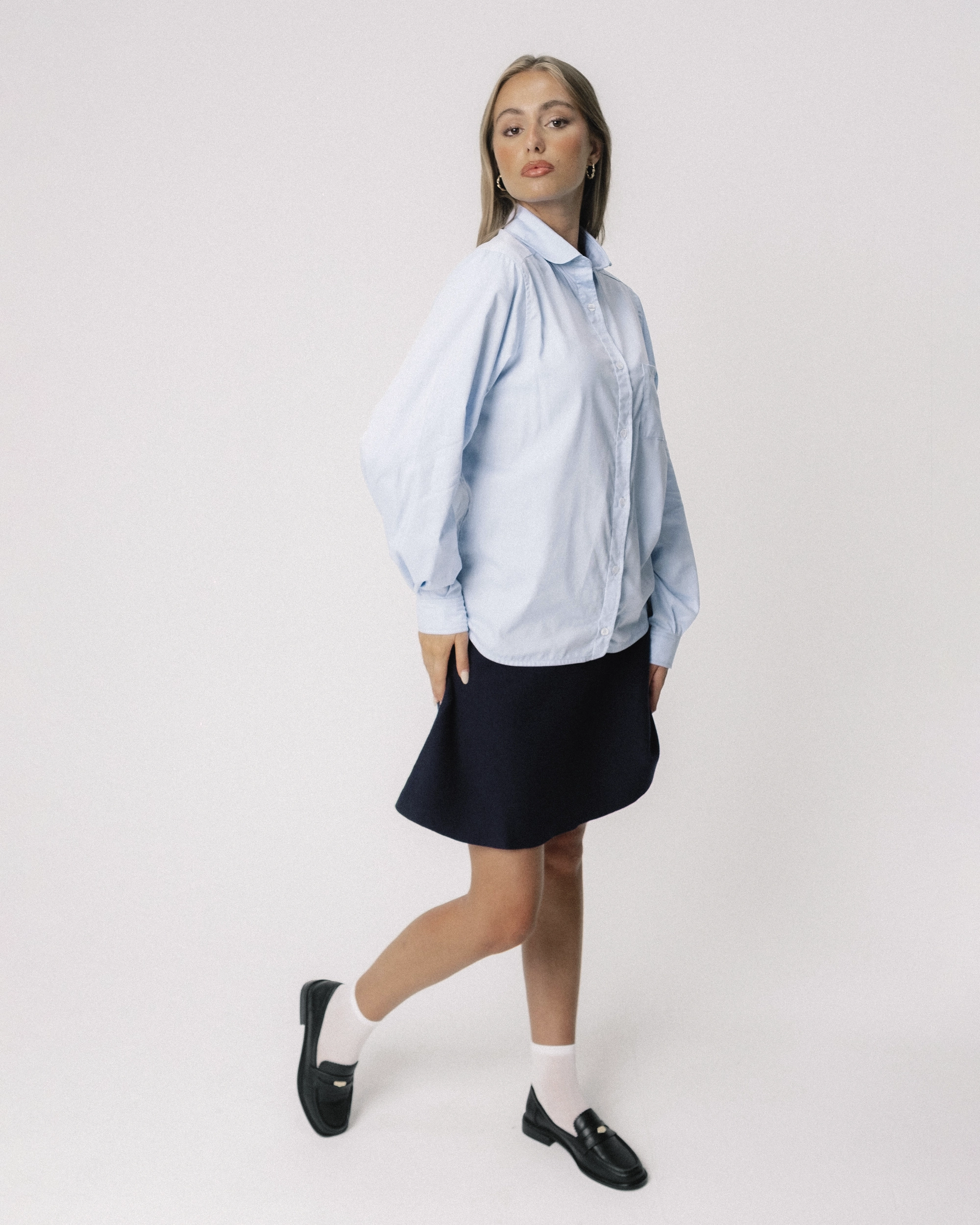 Litton cotton blue womens shirt by lutea studios somerset