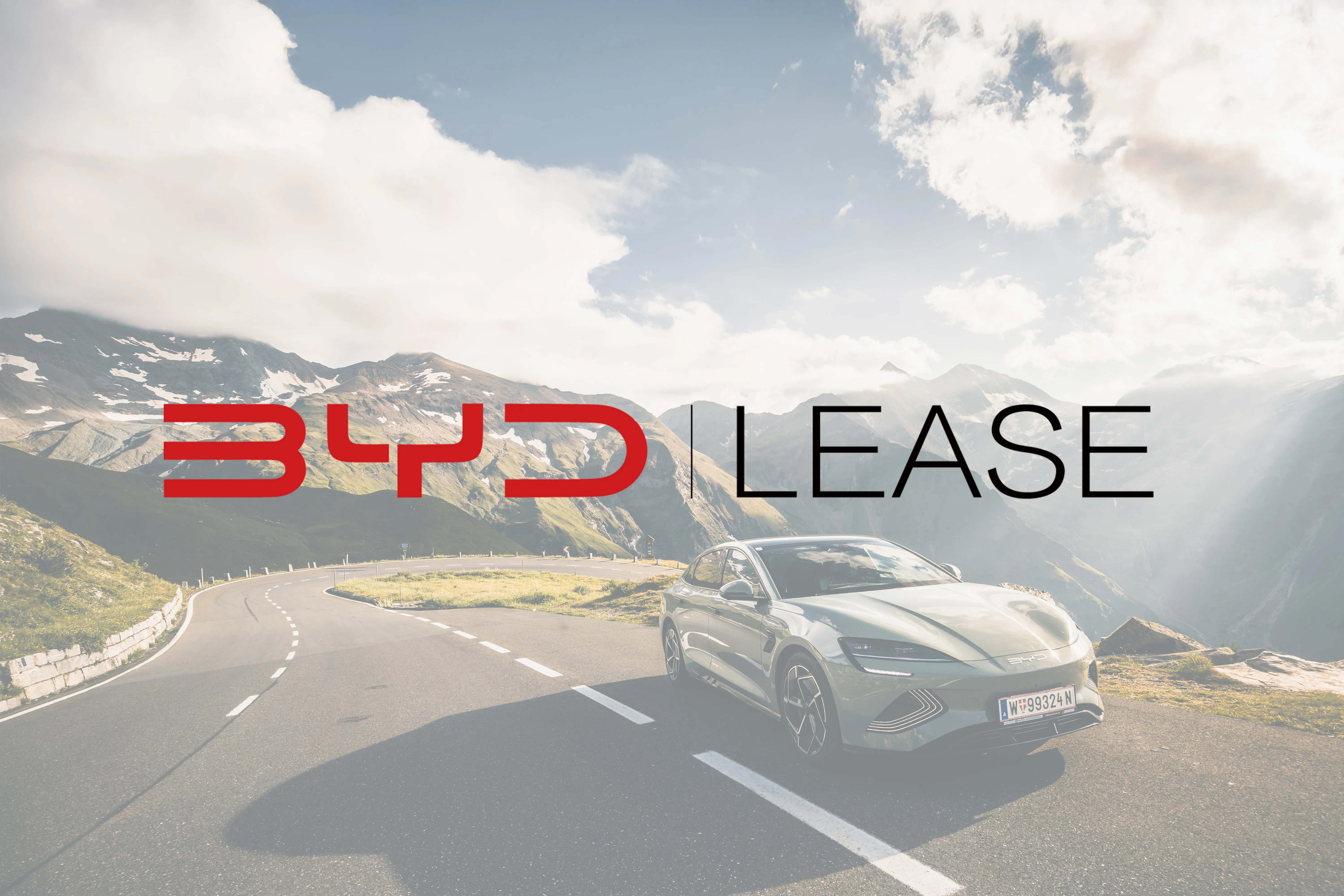 BYD LEASE Logo mit SEAL im Hintergrund.