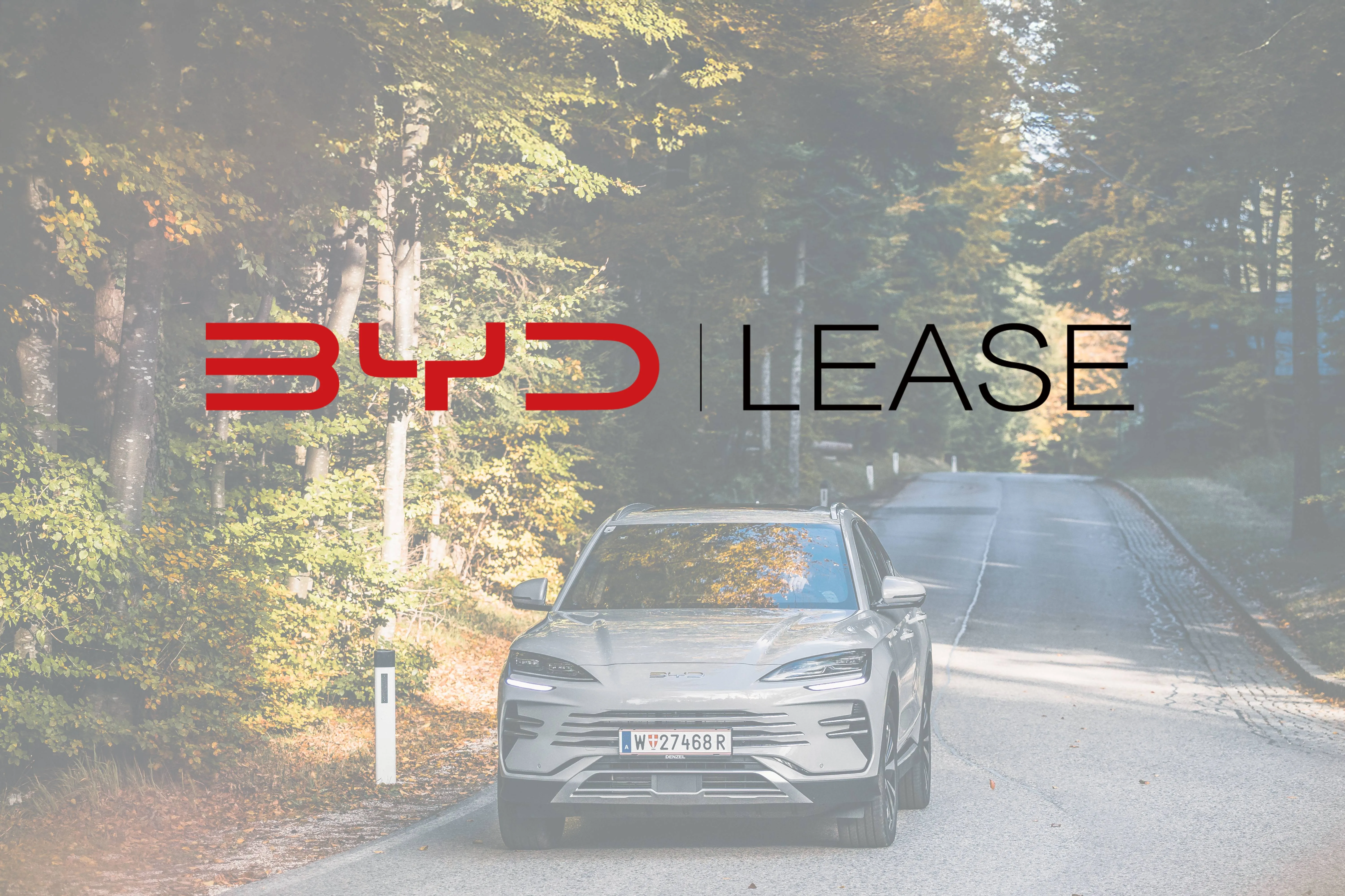 BYD LEASE Logo mit SEAL U DM-i im Hintergrund.