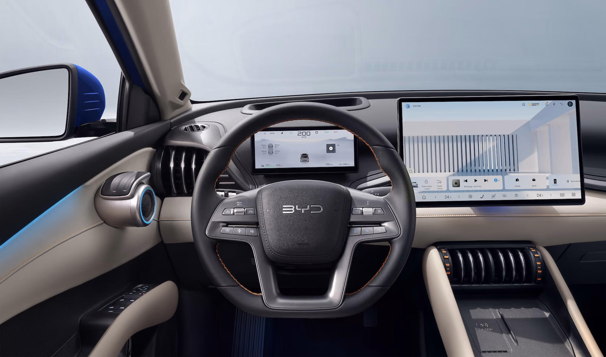 BYD ATTO 3, Seitenansicht, Beifahrer, Ladevorgang mit Stecker