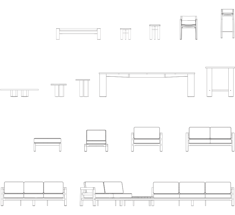 Line drawings of selected pieces from Ukiah collection