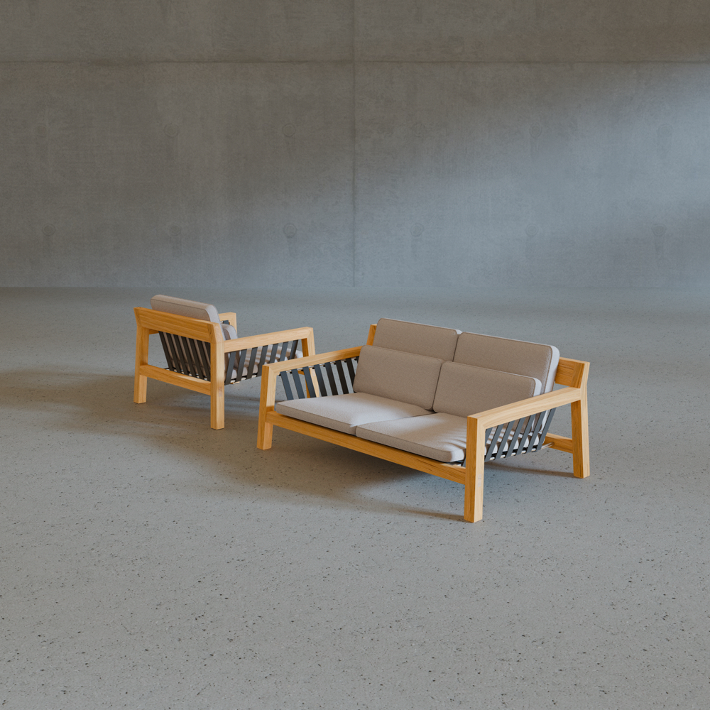 St Helena Collection Picture - Lounge Chair and Loveseat