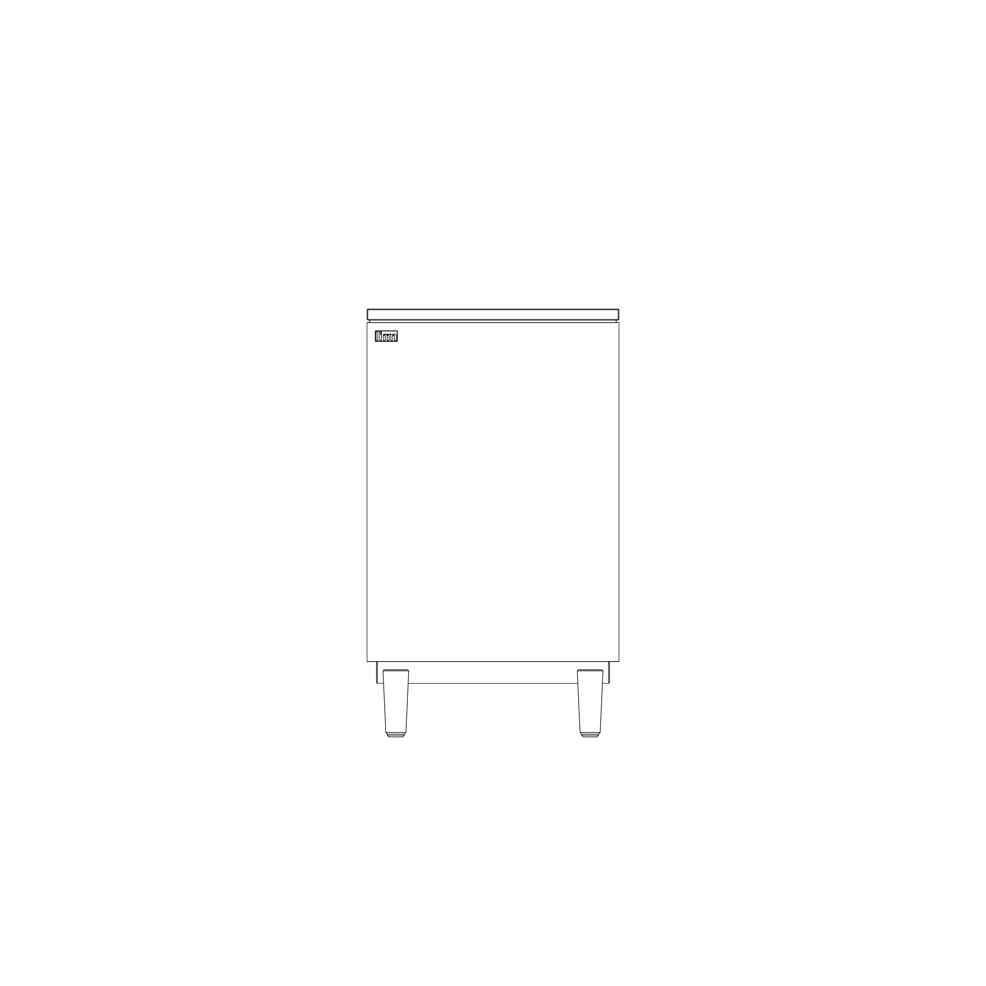 Isometric line drawing of Limn Ragusa credenza side