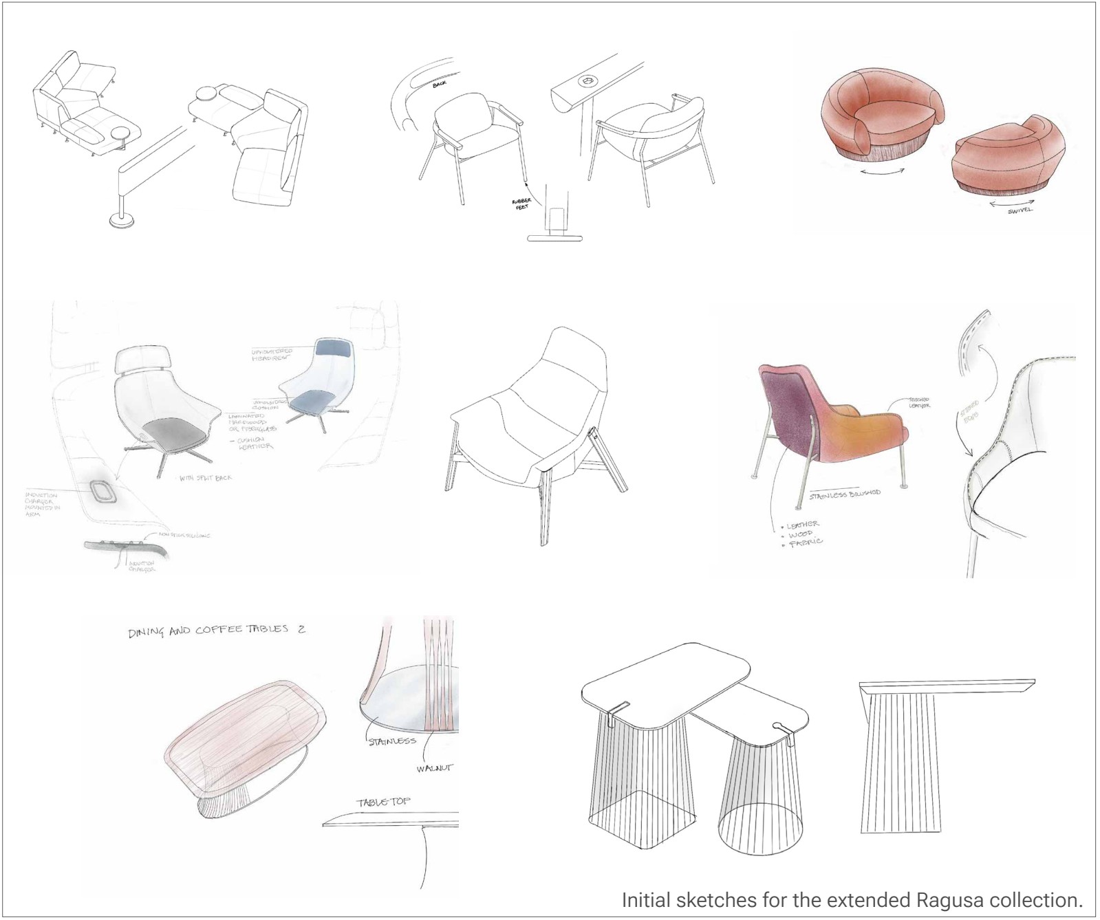 Initial sketches for the extended Ragusa collection