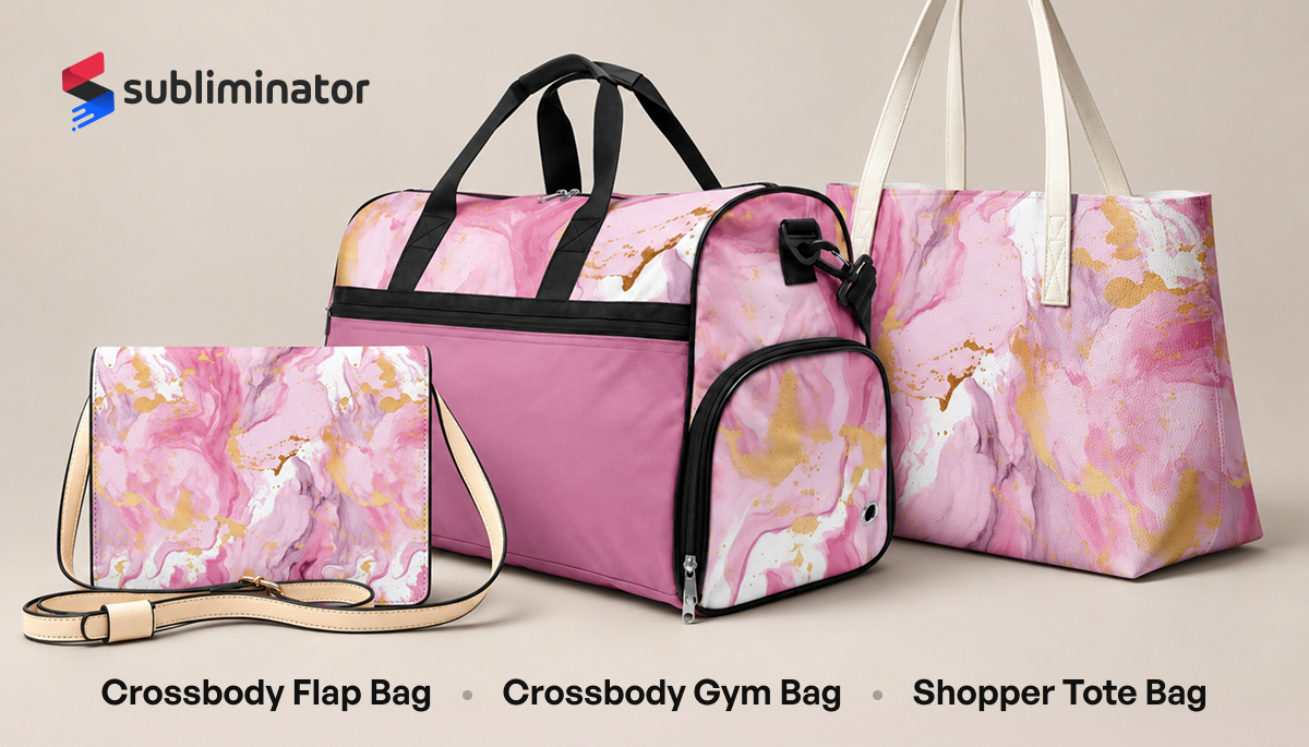 Three new bags: Crossbody Flap, Crossbody Gym, Shopper Tote