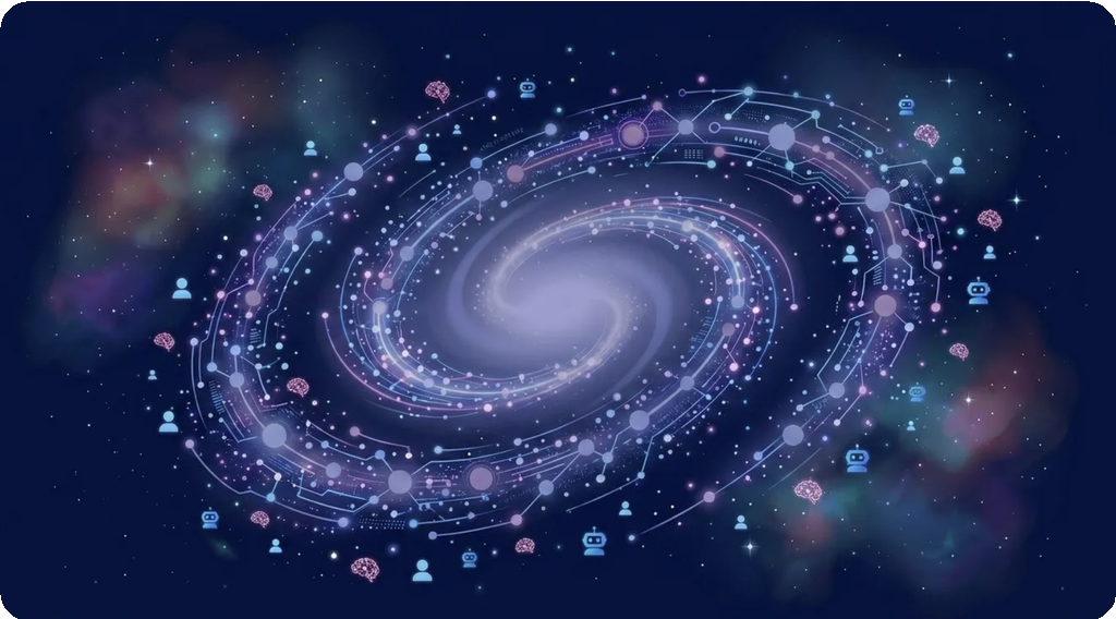 Galaxy themed Andromeda visual illustrating the identity ecosystem