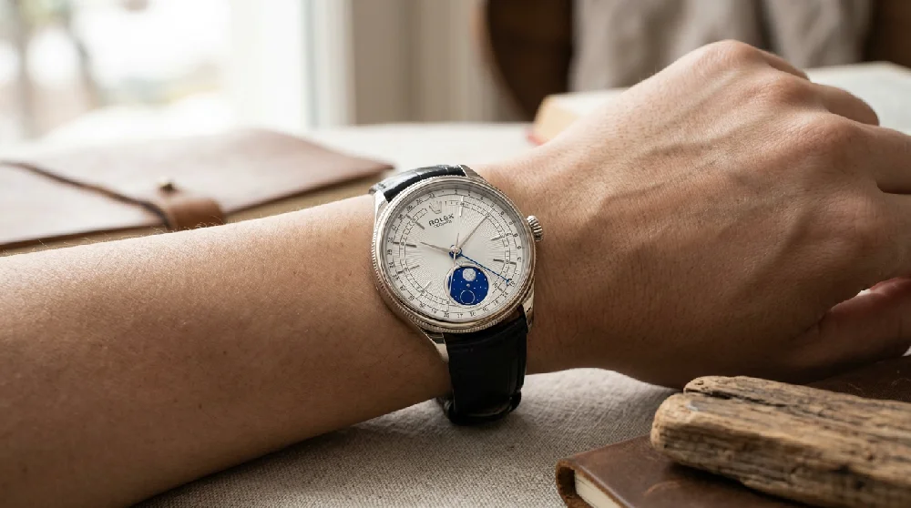 Beveiligde kluis met luxe horloges op glasplaten