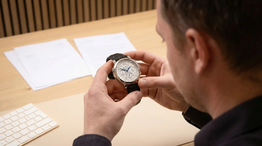 Horlogemaker inspecteert een A. Lange & Söhne Triple Split
