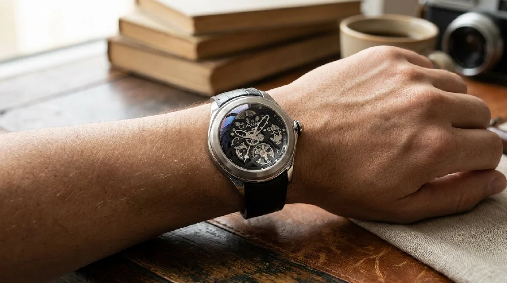 Corum horloge veilig opgeborgen in een kluis