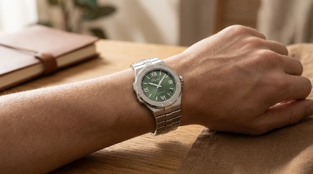 Chopard Alpine Eagle horloge veilig opgeborgen in een kluis.