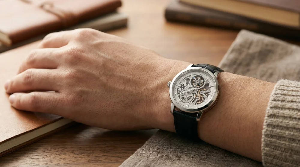 Luxe horloge in een stevige, beveiligde kluis