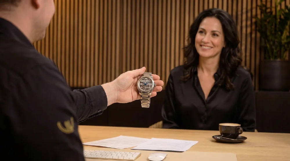 Gedetailleerde weergave van een exclusief Girard-Perregaux herenhorloge