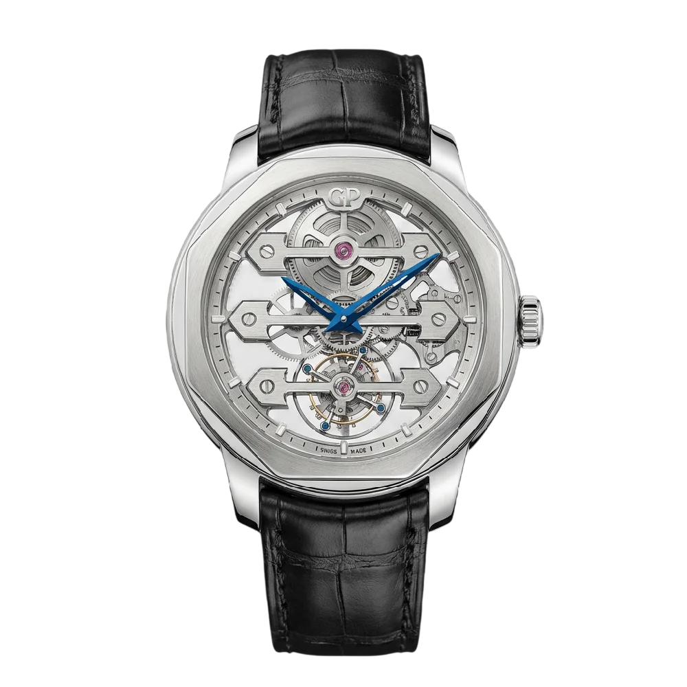 Exclusief Girard-Perregaux luxe horloge met een donkere, gedetailleerde wijzerplaat