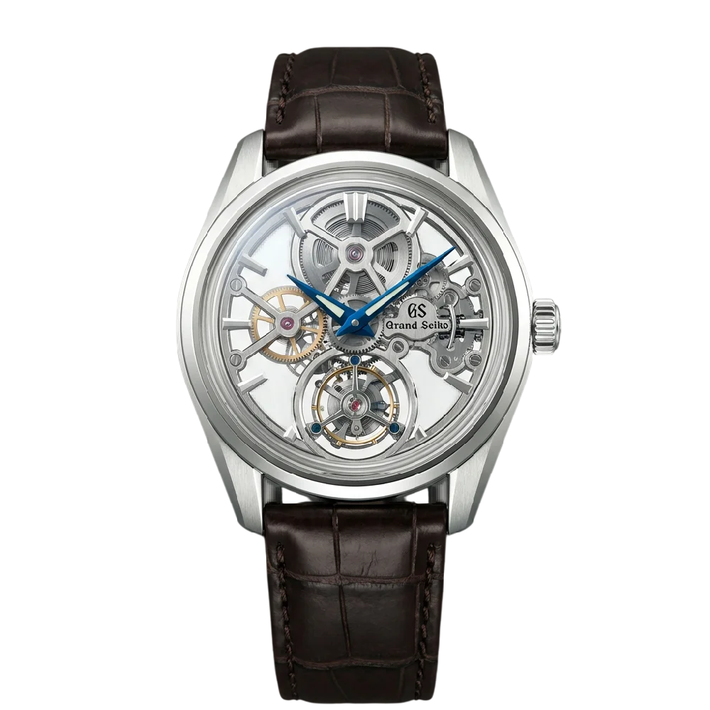 Grand Seiko Kodo horloge op een donkere achtergrond.