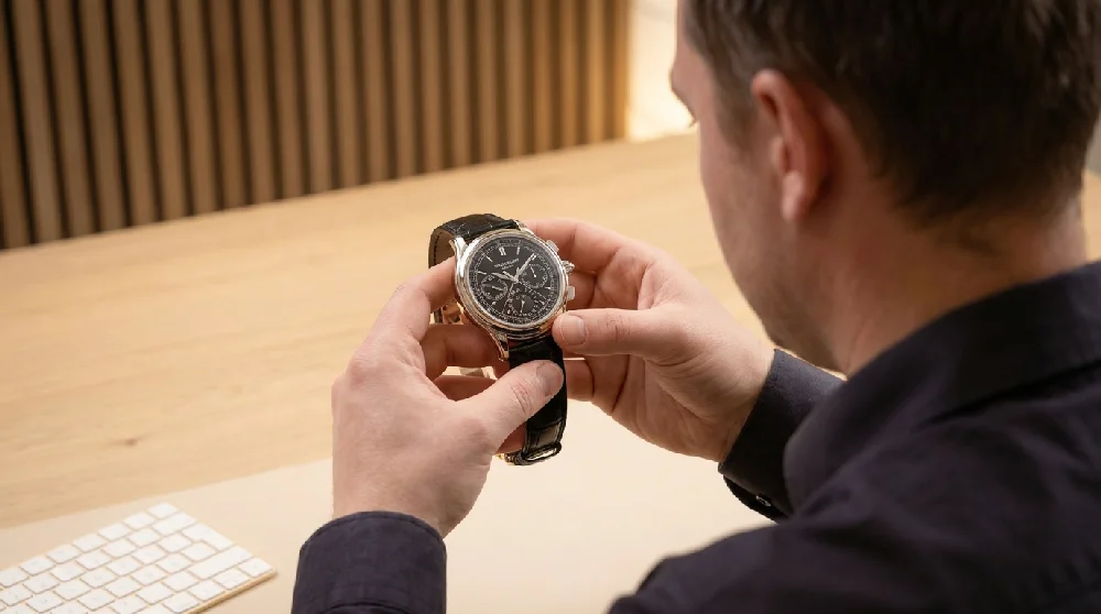 Gespecialiseerde taxateur beoordeelt Patek Philippe horloge