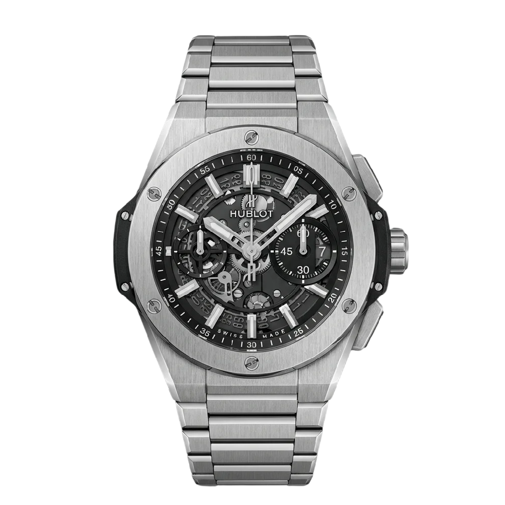 Luxe Hublot Big Bang horloge op een donkere achtergrond, detailweergave