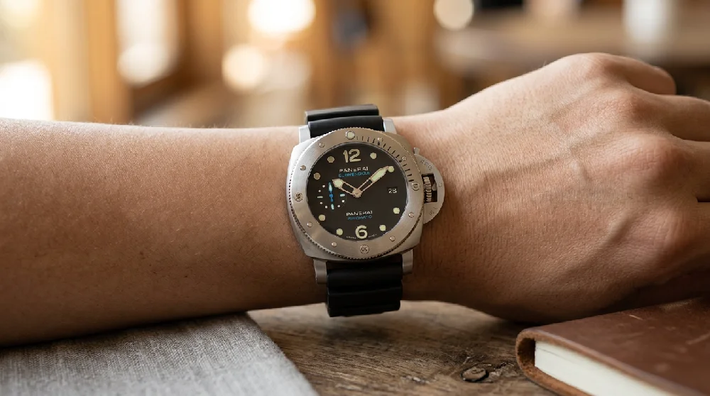 Beveiligde kluisdeur waar een Panerai Submersible horloge in wordt opgeslagen