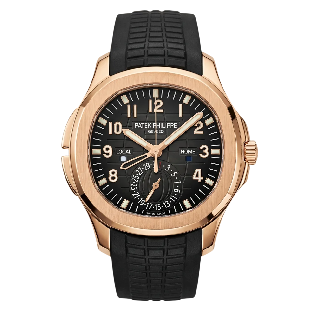 Patek Philippe Aquanaut horloge op een donkere achtergrond