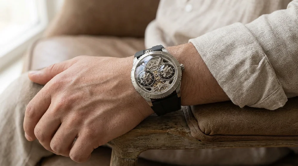 MB&F Horological Machine veilig opgesloten in een kluis