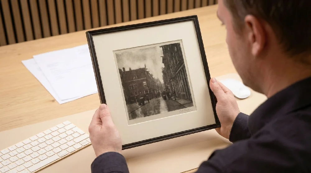 George Hendrik Breitner horloge wordt nauwkeurig geïnspecteerd door een expert.